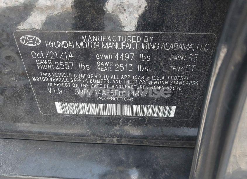 Photo 9 of 2015 Hyundai Sonata LIMITED (VIN 5NPE34AF6FH114877)