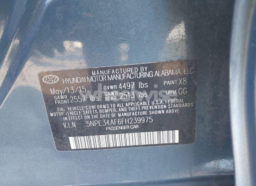 Photo 9 of 2015 Hyundai Sonata SPORT (VIN 5NPE34AF6FH239975)