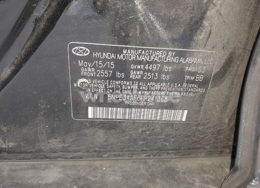 Photo 9 of 2015 Hyundai Sonata SPORT (VIN 5NPE34AF6FH241368)