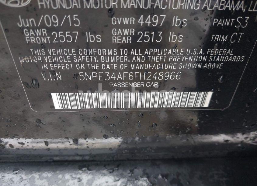 Photo 9 of 2015 Hyundai Sonata LIMITED (VIN 5NPE34AF6FH248966)