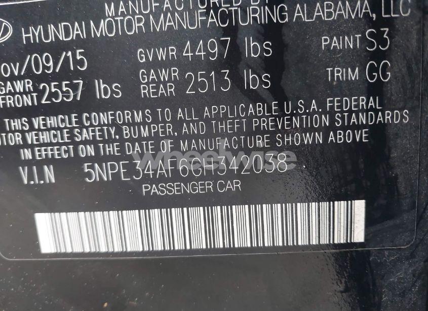 Photo 9 of 2016 Hyundai Sonata SPORT (VIN 5NPE34AF6GH342038)