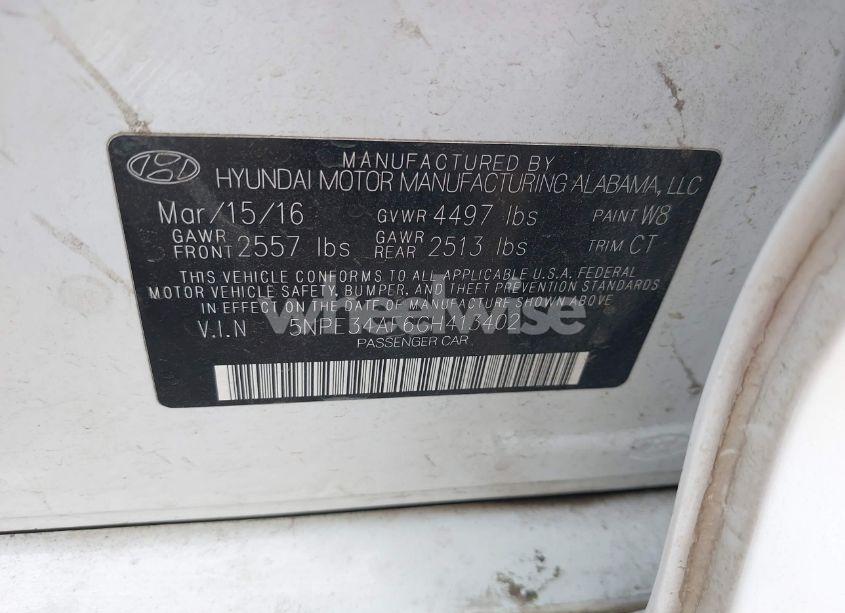 Photo 9 of 2016 Hyundai Sonata SPORT (VIN 5NPE34AF6GH413402)