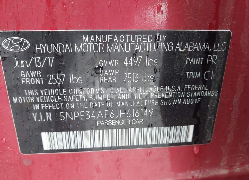 Photo 9 of 2018 Hyundai Sonata SPORT (VIN 5NPE34AF6JH616149)