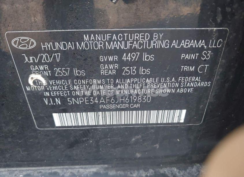 Photo 9 of 2018 Hyundai Sonata SEL (VIN 5NPE34AF6JH619830)