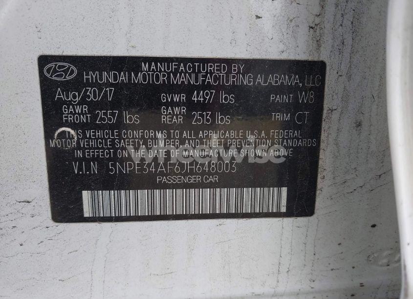 Photo 9 of 2018 Hyundai Sonata SEL (VIN 5NPE34AF6JH648003)