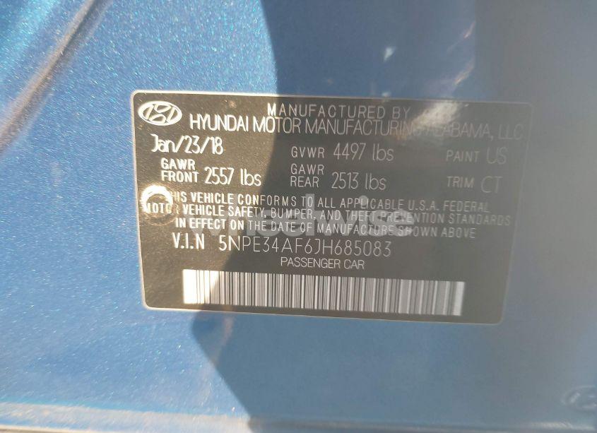 Photo 9 of 2018 Hyundai Sonata SPORT (VIN 5NPE34AF6JH685083)