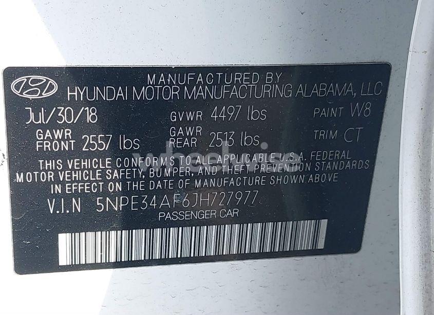 Photo 9 of 2018 Hyundai Sonata SPORT+ (VIN 5NPE34AF6JH727977)