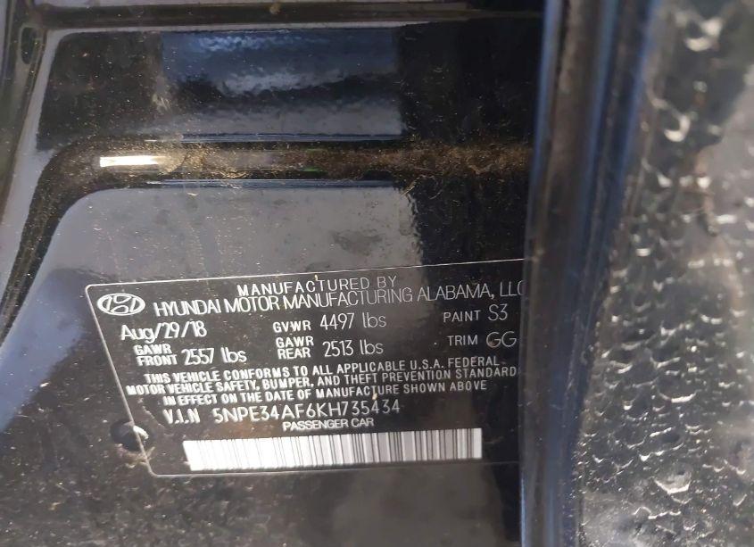 Photo 9 of 2019 Hyundai Sonata SEL (VIN 5NPE34AF6KH735434)
