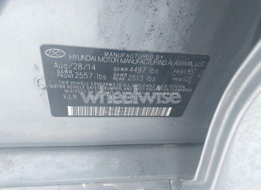 Photo 9 of 2015 Hyundai Sonata SPORT (VIN 5NPE34AF7FH073532)