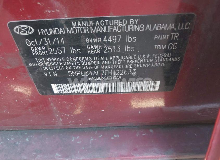 Photo 9 of 2015 Hyundai Sonata SPORT (VIN 5NPE34AF7FH122633)