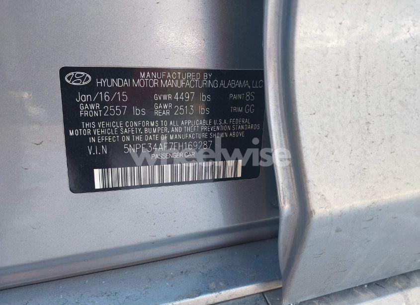 Photo 9 of 2015 Hyundai Sonata SPORT (VIN 5NPE34AF7FH169287)