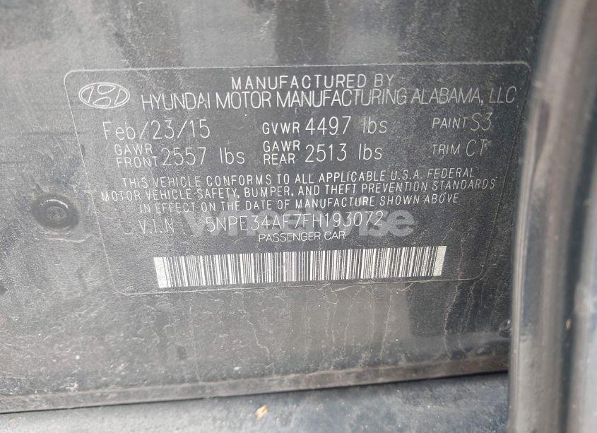 Photo 9 of 2015 Hyundai Sonata SPORT (VIN 5NPE34AF7FH193072)