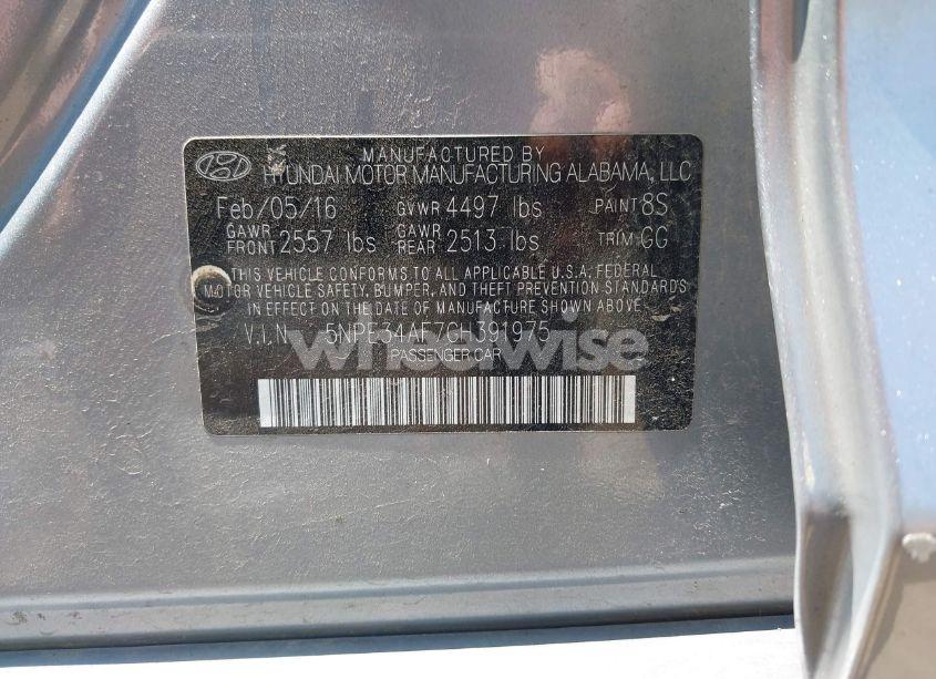 Photo 9 of 2016 Hyundai Sonata SPORT (VIN 5NPE34AF7GH391975)