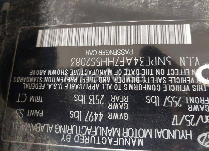 Photo 9 of 2017 Hyundai Sonata SPORT (VIN 5NPE34AF7HH552083)