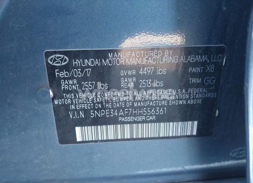 Photo 9 of 2017 Hyundai Sonata SPORT (VIN 5NPE34AF7HH556361)