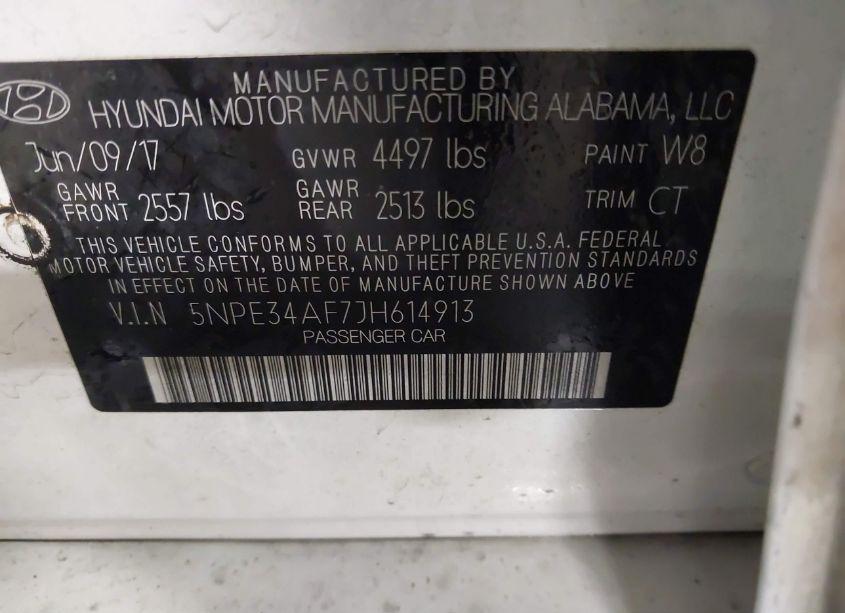 Photo 9 of 2018 Hyundai Sonata SPORT (VIN 5NPE34AF7JH614913)