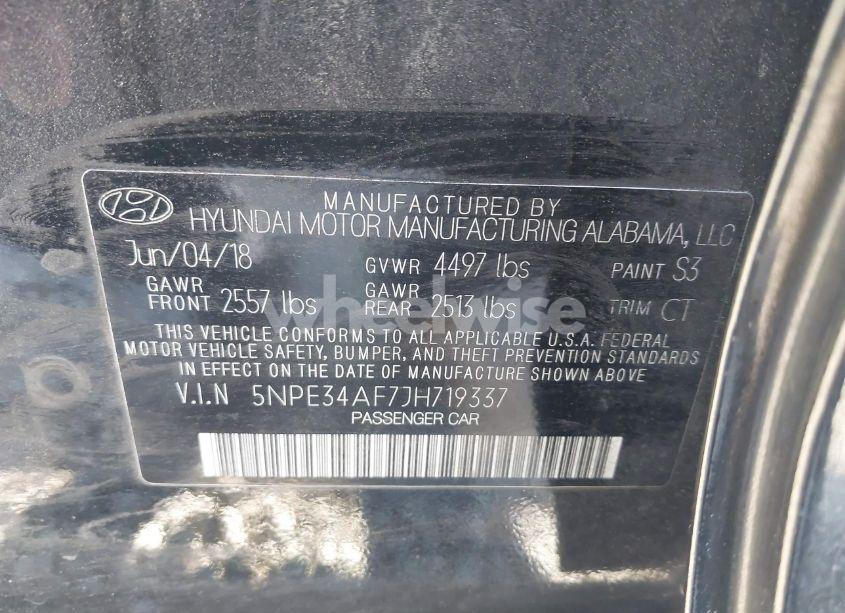 Photo 9 of 2018 Hyundai Sonata SEL+ (VIN 5NPE34AF7JH719337)