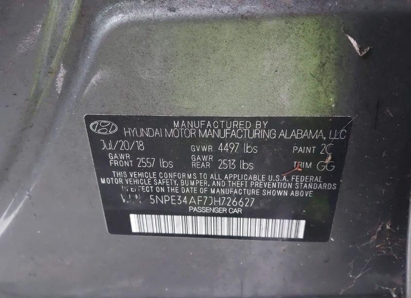 Photo 9 of 2018 Hyundai Sonata SEL+ (VIN 5NPE34AF7JH726627)