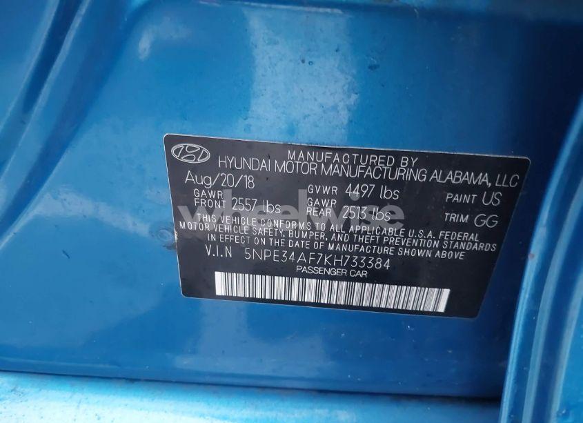 Photo 9 of 2019 Hyundai Sonata SEL (VIN 5NPE34AF7KH733384)