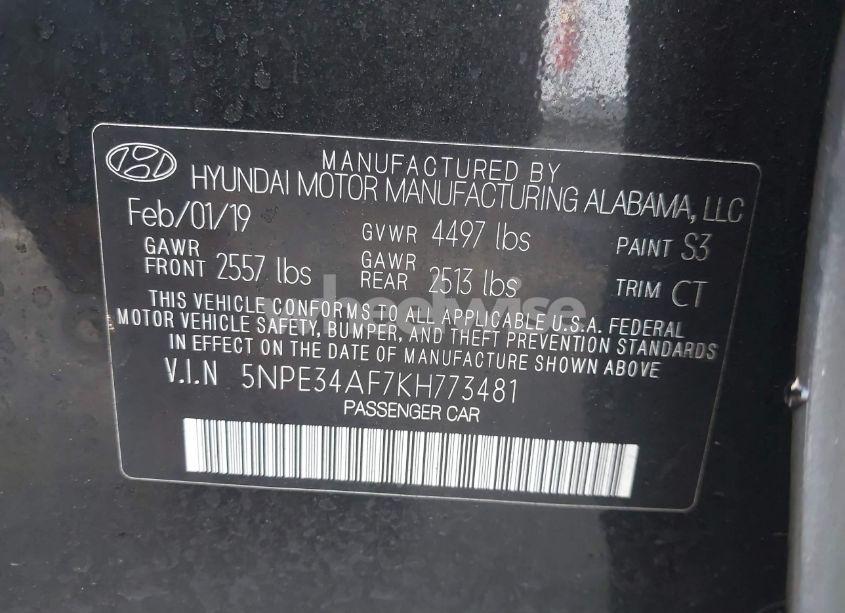 Photo 9 of 2019 Hyundai Sonata SPORT (VIN 5NPE34AF7KH773481)