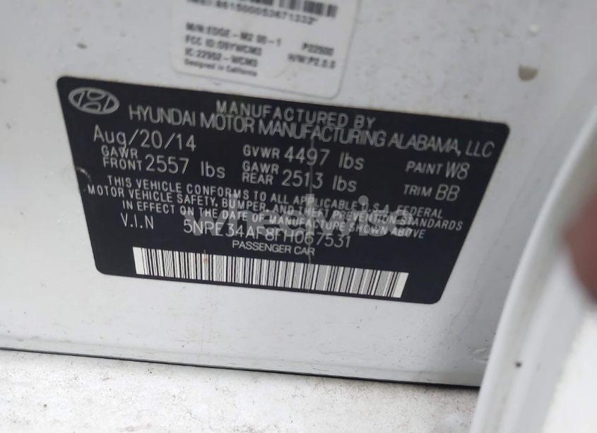 Photo 9 of 2015 Hyundai Sonata SPORT (VIN 5NPE34AF8FH067531)