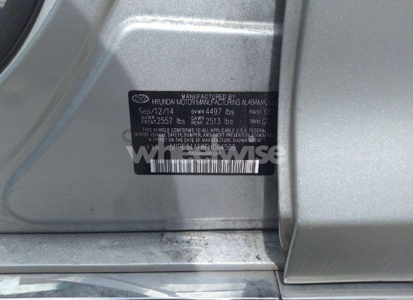 Photo 9 of 2015 Hyundai Sonata SPORT (VIN 5NPE34AF8FH084569)