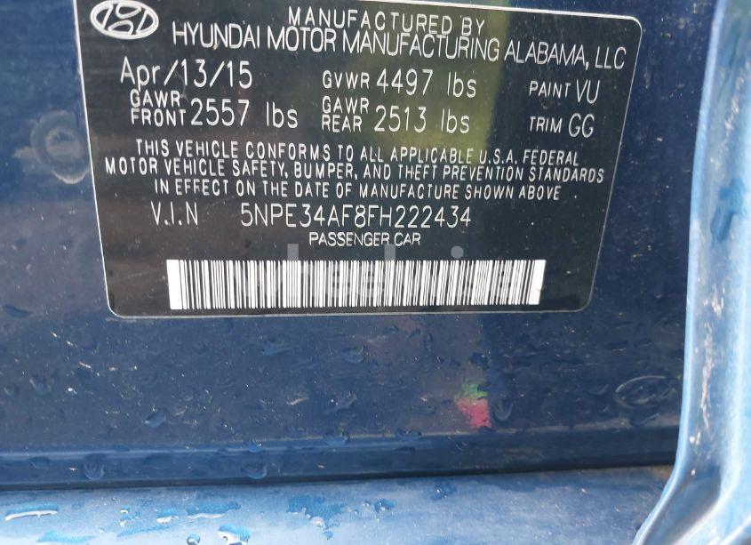 Photo 9 of 2015 Hyundai Sonata SPORT (VIN 5NPE34AF8FH222434)