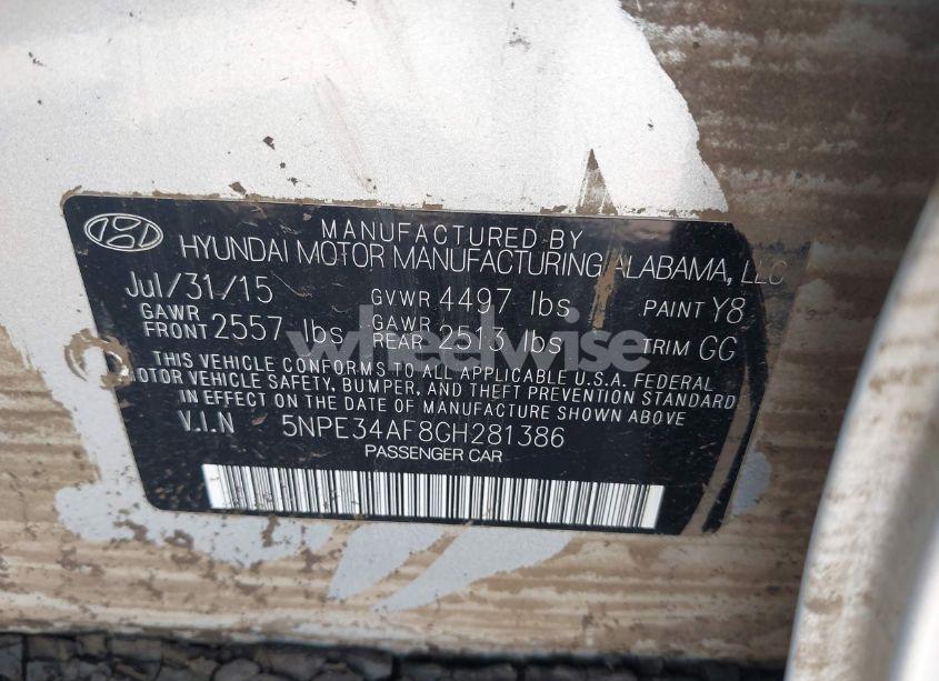 Photo 9 of 2016 Hyundai Sonata SPORT (VIN 5NPE34AF8GH281386)