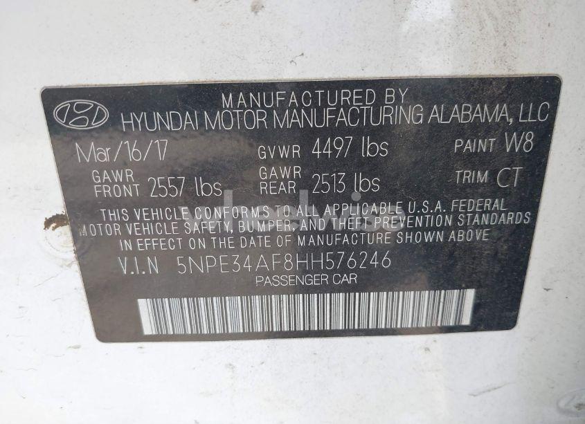 Photo 9 of 2017 Hyundai Sonata SPORT (VIN 5NPE34AF8HH576246)