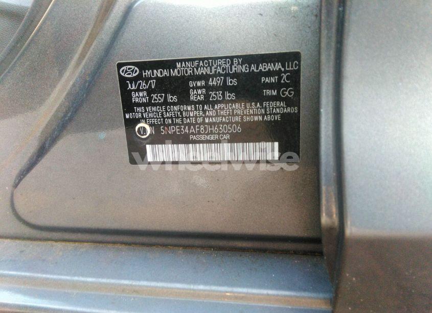 Photo 9 of 2018 Hyundai Sonata SEL (VIN 5NPE34AF8JH630506)