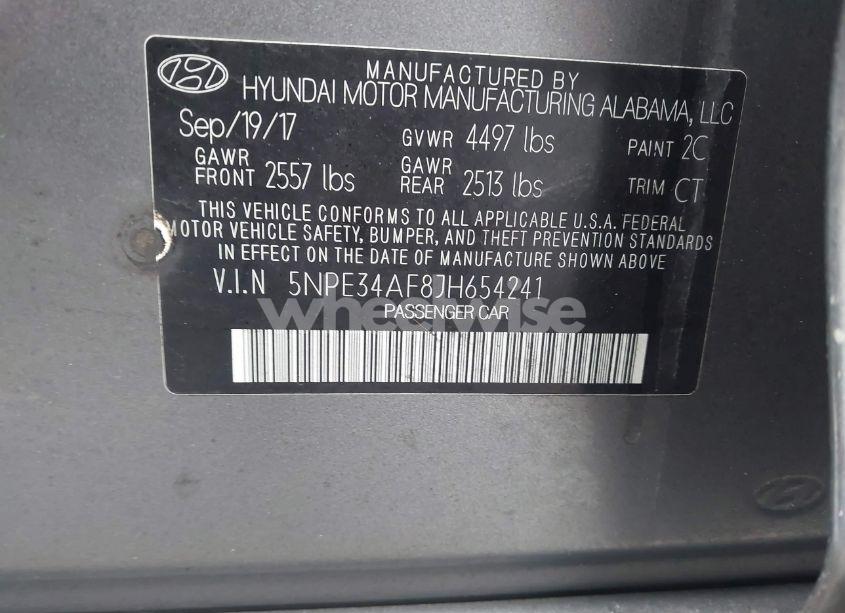 Photo 9 of 2018 Hyundai Sonata SPORT (VIN 5NPE34AF8JH654241)