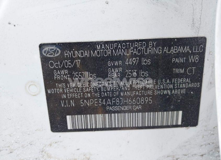 Photo 9 of 2018 Hyundai Sonata SEL (VIN 5NPE34AF8JH660895)