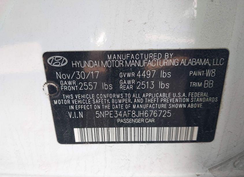 Photo 9 of 2018 Hyundai Sonata SEL (VIN 5NPE34AF8JH676725)