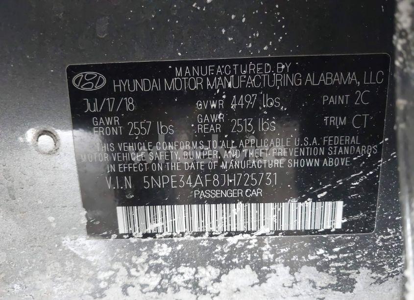 Photo 9 of 2018 Hyundai Sonata SEL+ (VIN 5NPE34AF8JH725731)