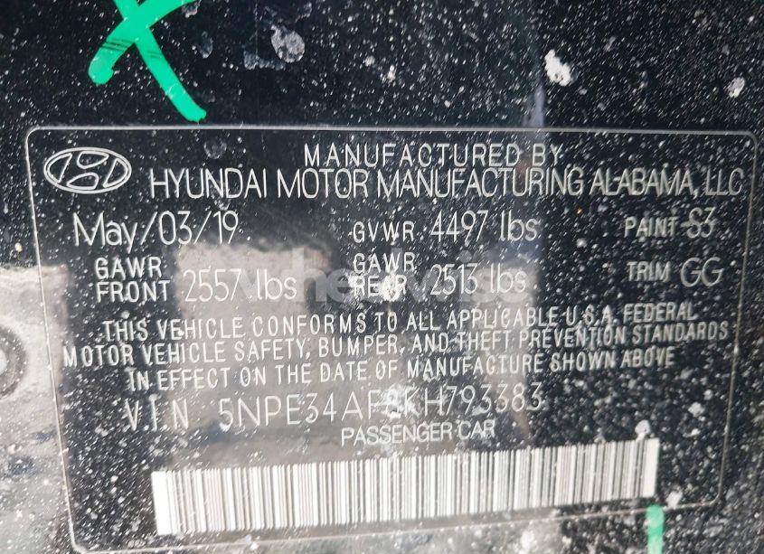 Photo 9 of 2019 Hyundai Sonata SEL (VIN 5NPE34AF8KH793383)