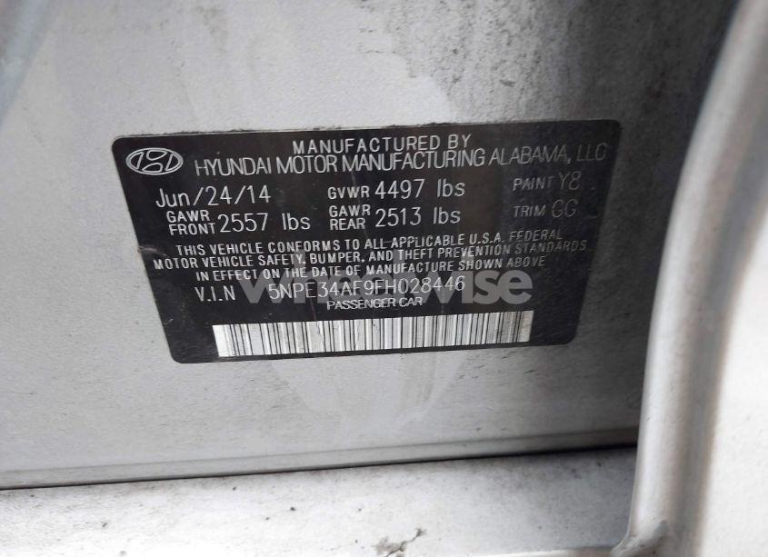 Photo 9 of 2015 Hyundai Sonata LIMITED (VIN 5NPE34AF9FH028446)