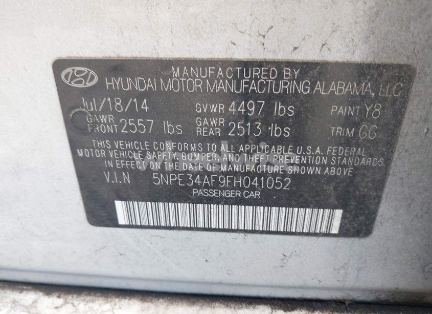 Photo 9 of 2015 Hyundai Sonata SPORT (VIN 5NPE34AF9FH041052)