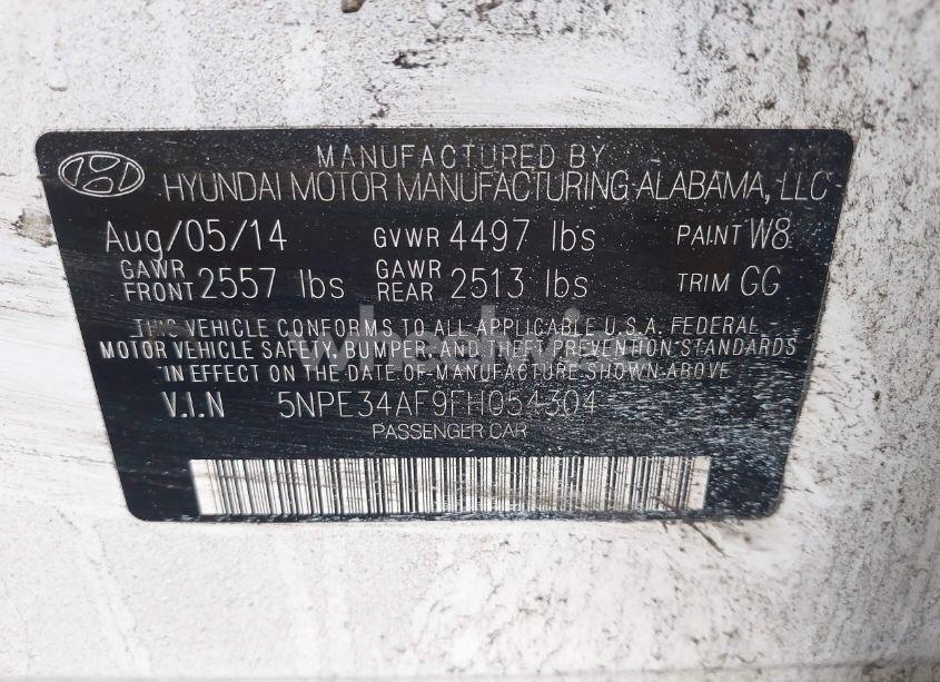 Photo 9 of 2015 Hyundai Sonata SPORT (VIN 5NPE34AF9FH054304)