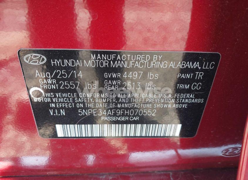 Photo 9 of 2015 Hyundai Sonata SPORT (VIN 5NPE34AF9FH070552)