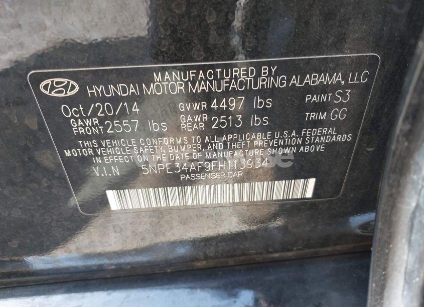 Photo 9 of 2015 Hyundai Sonata LIMITED (VIN 5NPE34AF9FH113934)