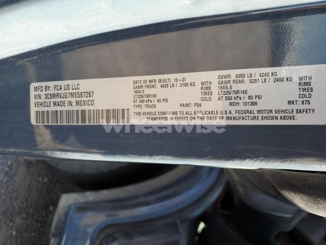 Photo 9 of 2021 RAM PROMASTER 3500 3500 HIGH (VIN 5NPE34AF9FH213824)