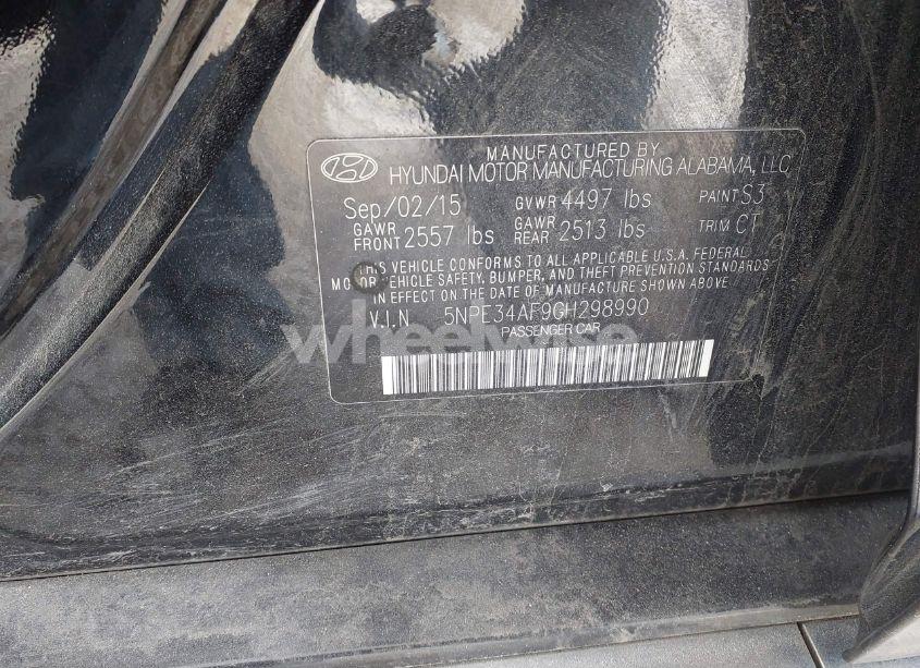 Photo 9 of 2016 Hyundai Sonata SPORT (VIN 5NPE34AF9GH298990)