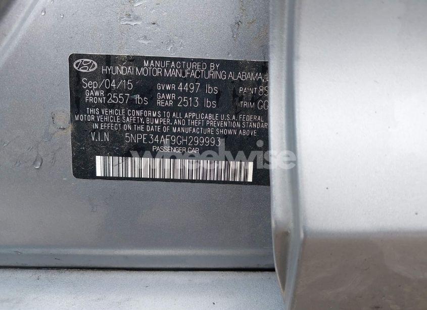 Photo 9 of 2016 Hyundai Sonata SPORT (VIN 5NPE34AF9GH299993)