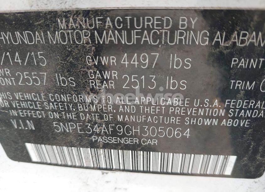 Photo 9 of 2016 Hyundai Sonata SPORT (VIN 5NPE34AF9GH305064)