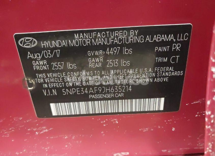 Photo 9 of 2018 Hyundai Sonata SPORT (VIN 5NPE34AF9JH635214)