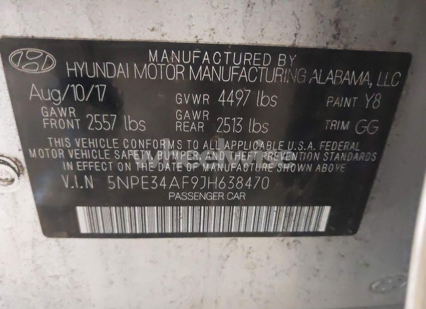 Photo 9 of 2018 Hyundai Sonata SEL (VIN 5NPE34AF9JH638470)