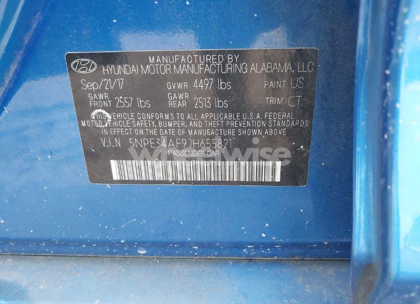 Photo 9 of 2018 Hyundai Sonata SPORT (VIN 5NPE34AF9JH655821)