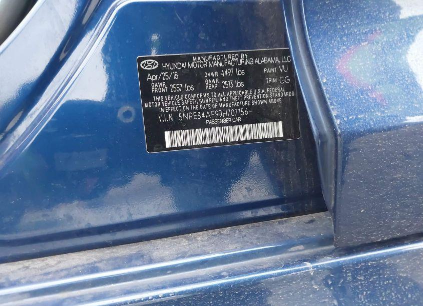 Photo 9 of 2018 Hyundai Sonata LIMITED (VIN 5NPE34AF9JH707156)