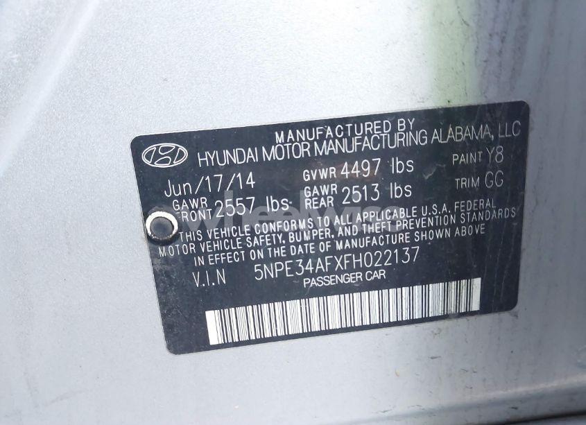 Photo 9 of 2015 Hyundai Sonata SPORT (VIN 5NPE34AFXFH022137)