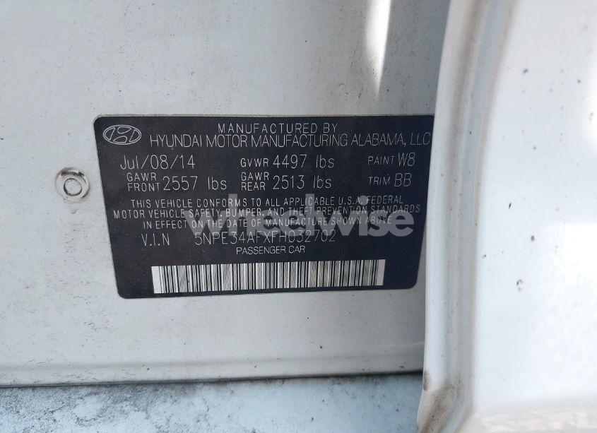 Photo 9 of 2015 Hyundai Sonata SPORT (VIN 5NPE34AFXFH032702)